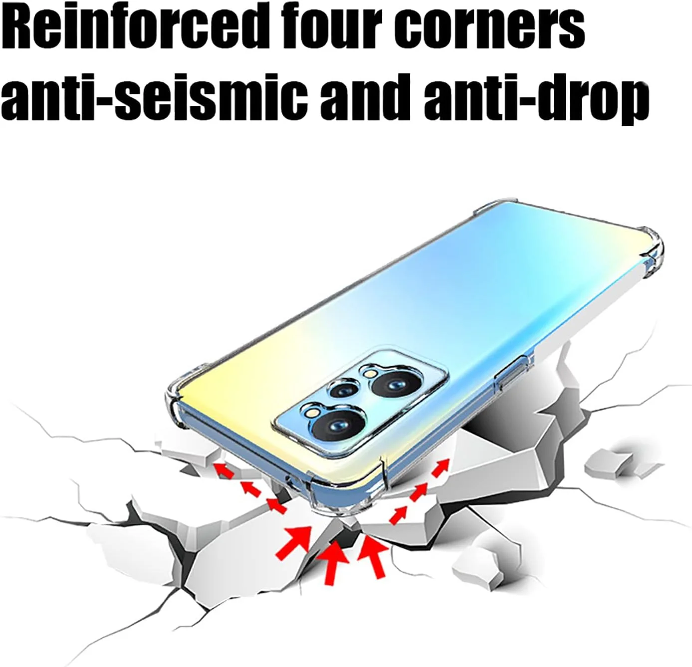 کاور GMUJIAO برای Realme GT Neo2، به همراه 2 عدد محافظ صفحه نمایش شیشه ای حرارت دیده [2 در 1]، کاور گوشی TPU نرم و شفاف ضد ضربه