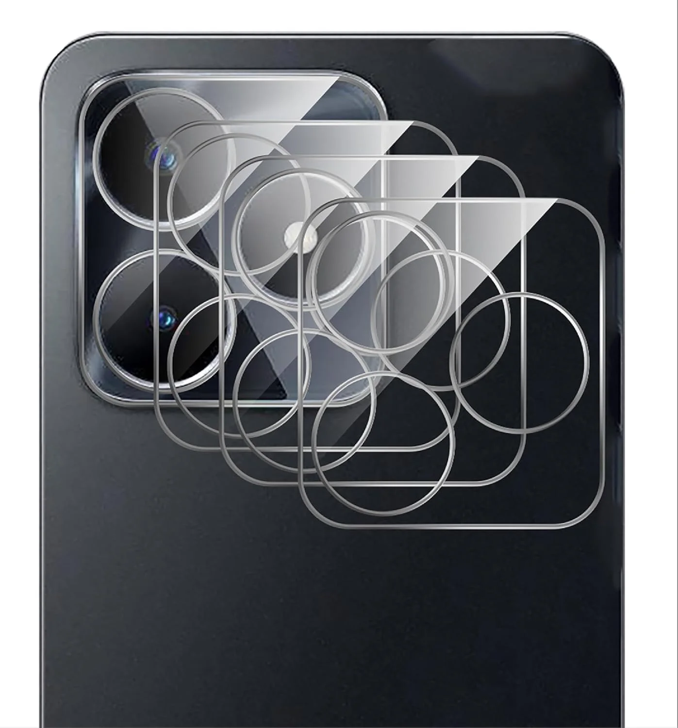 محافظ لنز دوربین عقب جی او پی یو ای سازگار با Realme C53، [3 عدد] شیشه حرارت دیده سه بعدی [بسیار شفاف] شیشه حرارت دیده دوربین برای Realme C53