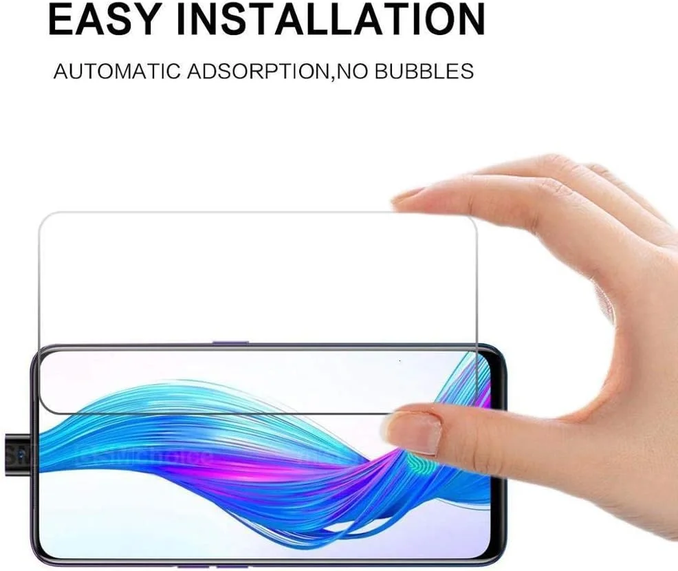 بسته 3 عددی محافظ صفحه نمایش شیشه ای حرارت دیده 9H 2.5D، ضد انفجار، برای گوشی های اوپو Realme X و فیلم محافظ شیشه ای برای گوشی اوپو Realme X Lite