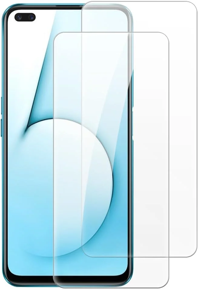 محافظ صفحه نمایش شیشه ای حرارت دیده شانتایم [2 عددی] سازگار با OPPO Realme X50t (6.57 اینچ)، شفاف HD، ضد خش، بدون حباب، سازگار با قاب