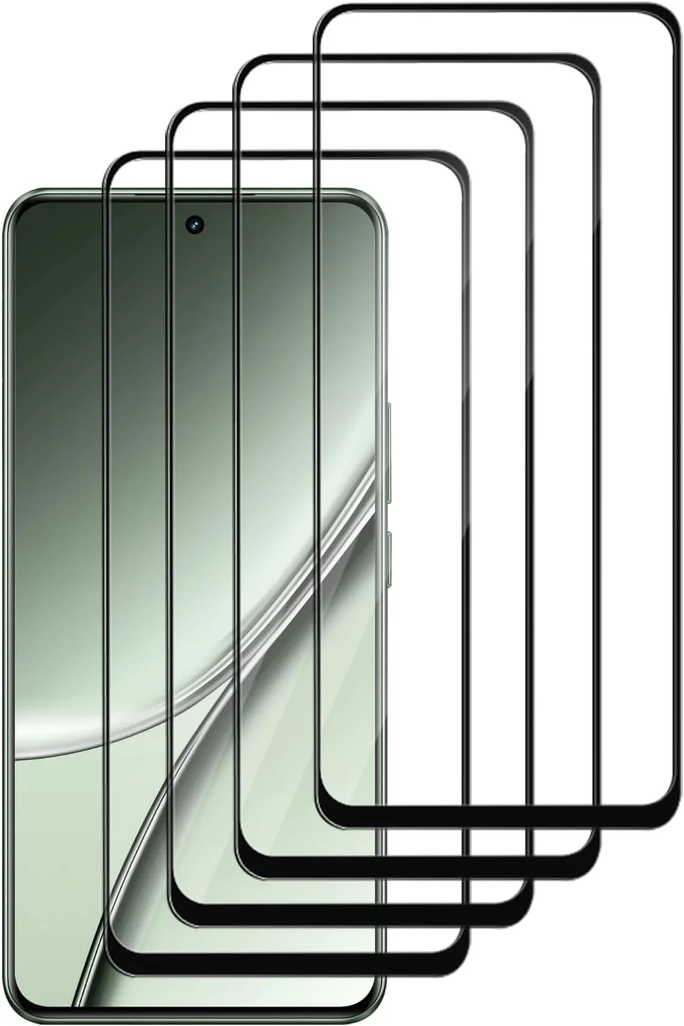 محافظ صفحه نمایش شیشه ای GMUJIAO [بسته 4 عددی] سازگار با Realme GT5، فیلم محافظ صفحه نمایش شیشه ای با پوشش کامل HD، محافظ صفحه نمایش شیشه ای Emperored [وضوح HD] - مشکی