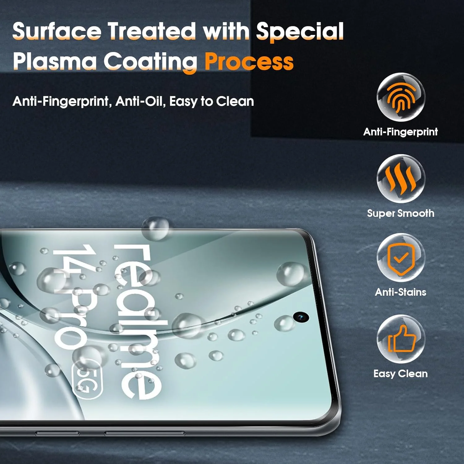 محافظ صفحه نمایش شیشه ای Locofun برای Realme 14 Pro 5G، 2 عدد فیلم محافظ صفحه نمایش با 2 عدد محافظ دوربین عقب، فیلم لنز شیشه ای سخت 9H Ultra HD