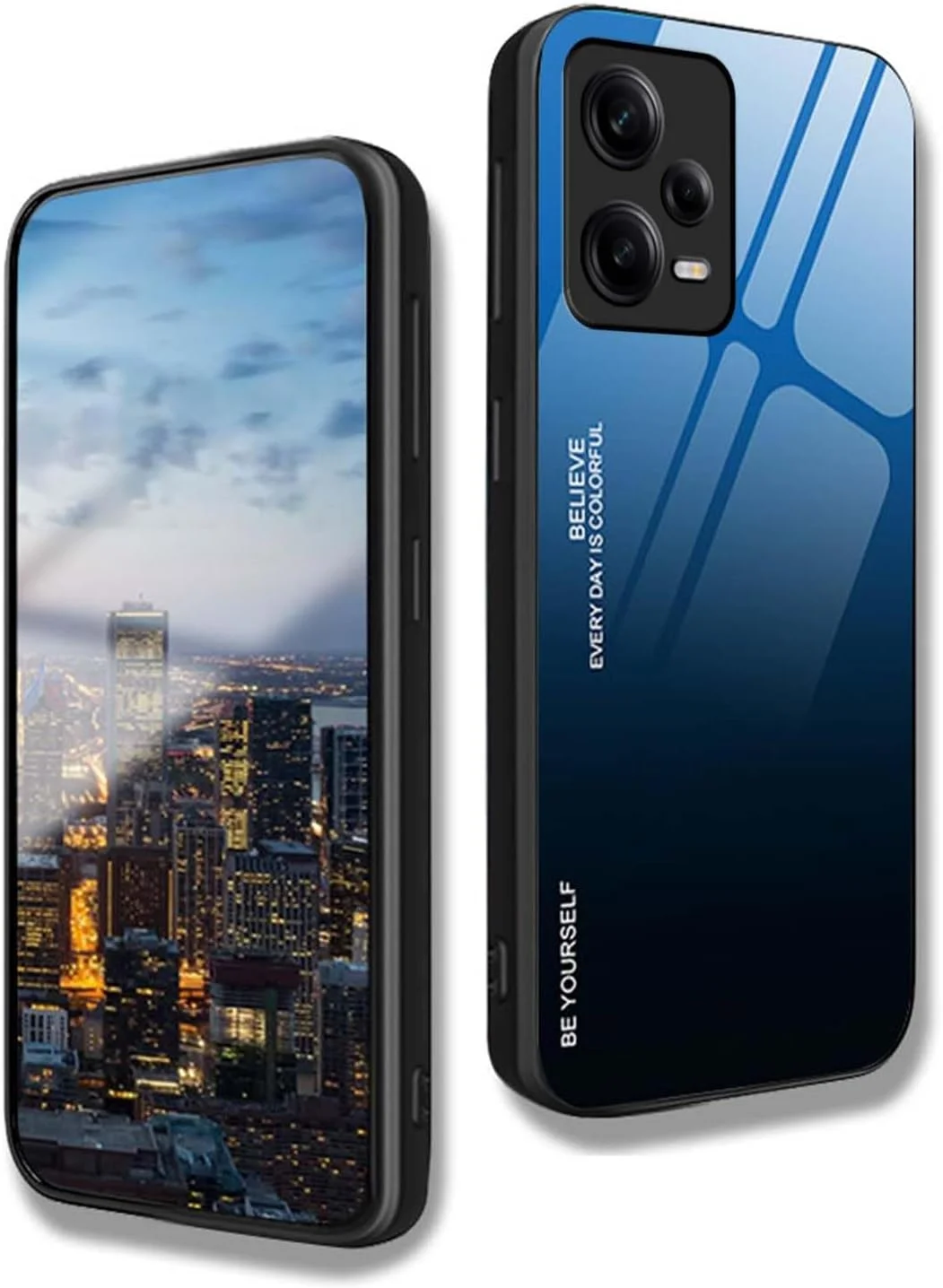 کاور WBWONE برای Realme 12 Pro / 12 Pro+ Plus 5G، قاب پشتی باریک با رنگ‌های گرادیانی از جنس شیشه حرارت دیده 9H، کاور محافظ بامپر سیلیکونی لبه TPU - 7