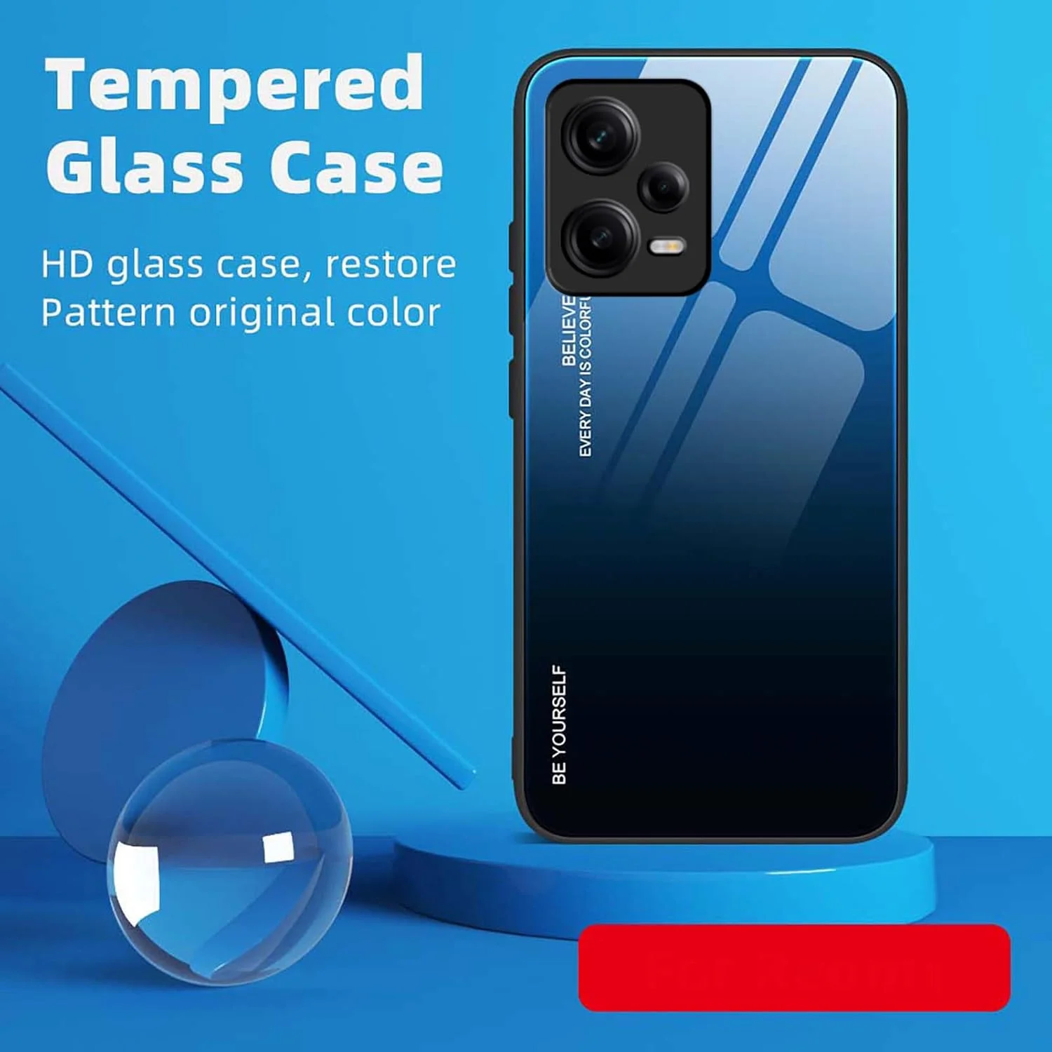 کاور WBWONE برای Realme 12 Pro / 12 Pro+ Plus 5G، قاب پشتی باریک با رنگ‌های گرادیانی از جنس شیشه حرارت دیده 9H، کاور محافظ بامپر سیلیکونی لبه TPU - 7