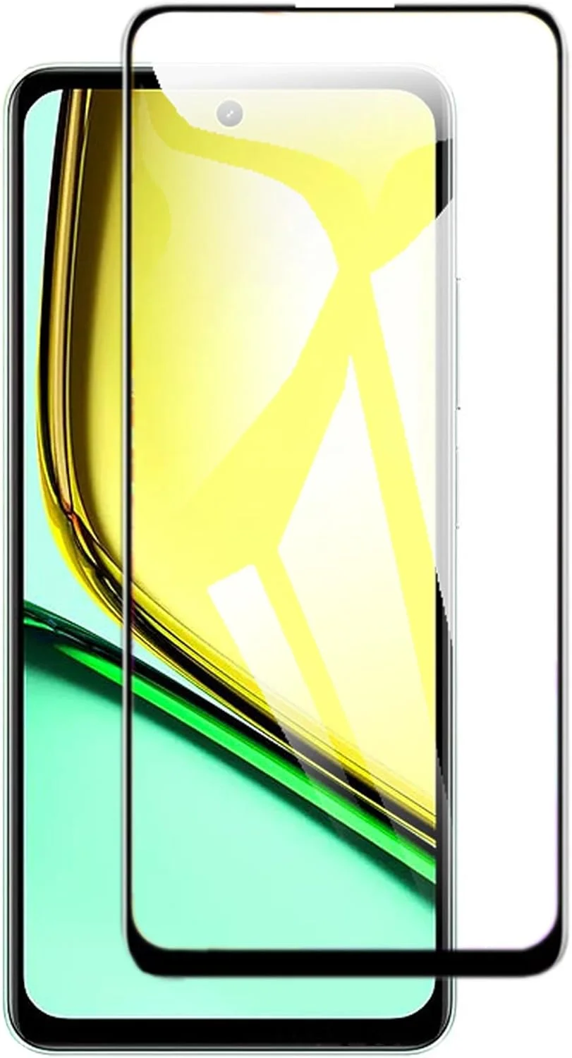 BURAQ 5D Screen Protector For Realme C63, Full Coverage, Ultra HD 9H Tempered Glass, Easy Installation Screen Protector For Realme C63