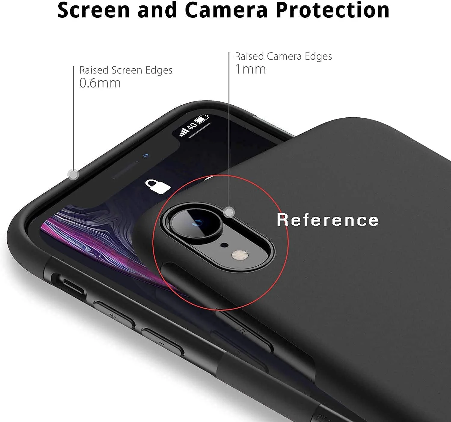 محافظ صفحه نمایش شیشه ای LYJERRY برای Realme 10 4G، قاب محافظ سبک وزن، کاور TPU نرم، قاب گوشی لاستیکی سیلیکونی، شیشه محافظ 9H، مشکی