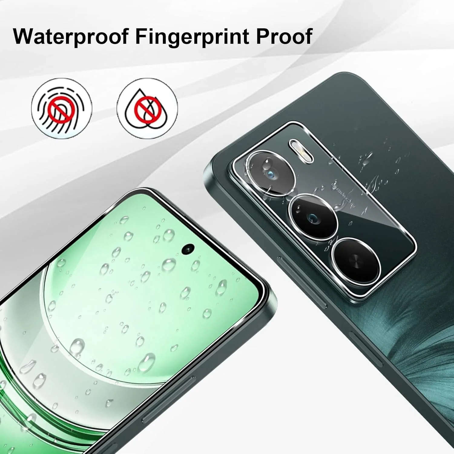 محافظ صفحه نمایش شیشه ای حرارت دیده Yenwen برای Realme C75 5G، 2 عدد محافظ صفحه نمایش شیشه ای حرارت دیده + 2 عدد محافظ لنز دوربین، مقاوم در برابر خراش، سختی 9H، بدون حباب