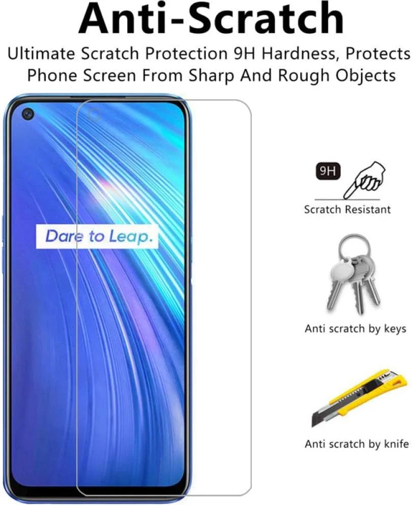 بسته 3 عددی محافظ شیشه ای MIBQM برای اوپو Realme 6 7 Pro 6s، محافظ صفحه نمایش شیشه حرارت دیده برای اوپو Realme 6