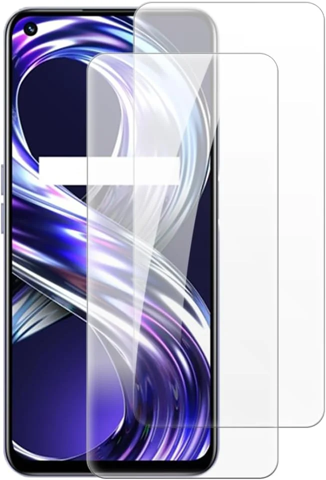 شاین تایم [بسته 2 عددی] محافظ صفحه نمایش شیشه ای حرارت دیده سازگار با OPPO Realme Narzo 50 4G (6.6 اینچ)، HD شفاف ضد خش بدون حباب، سازگار با قاب