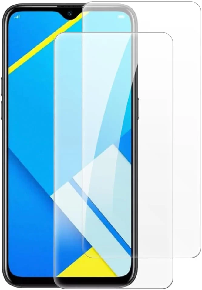 شاتایم [بسته 2 عددی] محافظ صفحه نمایش شیشه ای حرارت دیده سازگار با OPPO Realme C2 2020 (6.1 اینچ)، HD شفاف ضد خش بدون حباب، سازگار با قاب