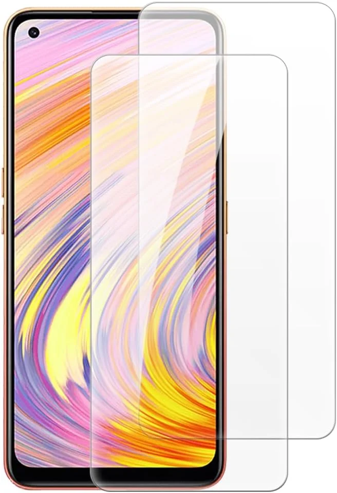 محافظ صفحه نمایش شیشه ای حرارت دیده شانتایم [2 عددی] سازگار با OPPO Realme X7 RMX3092 (6.4 اینچ)، شفاف HD ضد خش بدون حباب، سازگار با قاب