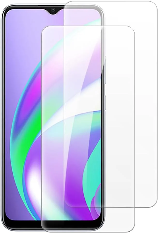 محافظ صفحه نمایش شیشه ای حرارت دیده شانتایم [2 عددی] سازگار با اوپو Realme Narzo 20 (6.5 اینچ)، HD شفاف ضد خش بدون حباب، سازگار با قاب