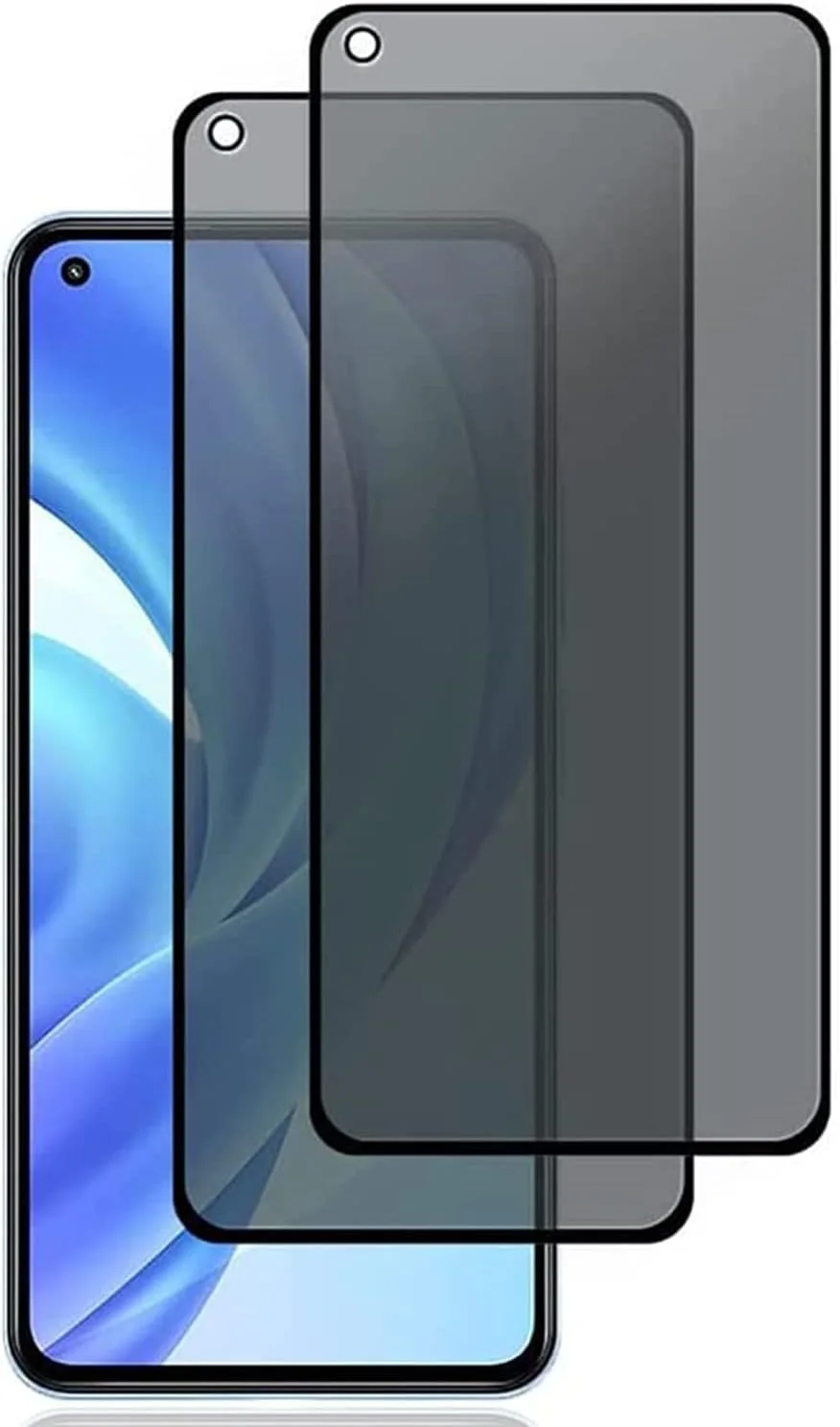 محافظ صفحه نمایش ضد جاسوسی HKess بسته 2 عددی برای Realme 10 4G/ Realme 9 - محافظ صفحه حریم خصوصی تمام صفحه، فیلم شیشه ای سخت شده سه بعدی، سختی 9H محافظ ضد دید زدن شیشه ای سخت شده حریم خصوصی