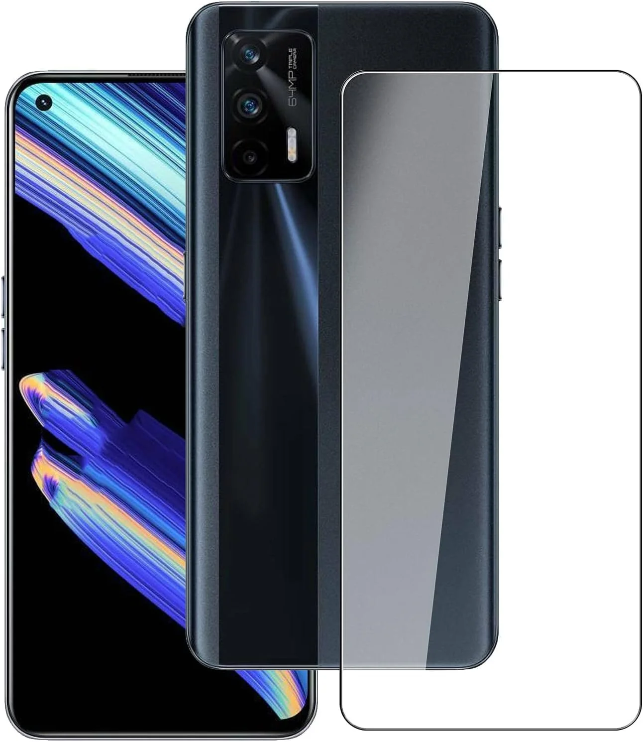 محافظ صفحه نمایش شیشه ای حرارت دیده HHUAN - یک عدد محافظ صفحه نمایش شیشه ای حرارت دیده با سختی 9H و ضد خش برای Realme X7 Max 5G (6.43 اینچ)