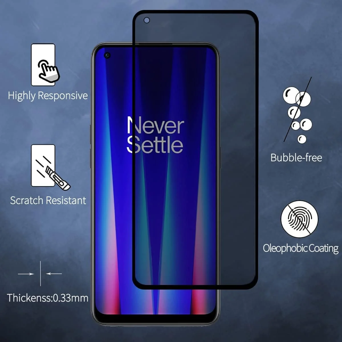 محافظ صفحه نمایش ضد جاسوسی HKess بسته 2 عددی برای Realme 10 4G/ Realme 9 - محافظ صفحه حریم خصوصی تمام صفحه، فیلم شیشه ای سخت شده سه بعدی، سختی 9H محافظ ضد دید زدن شیشه ای سخت شده حریم خصوصی