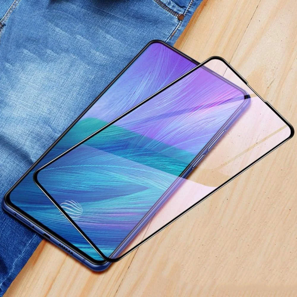 محافظ صفحه نمایش شیشه ای MIBQM بسته 3 عددی، پوشش کامل شیشه حرارت دیده برای گوشی های OPPO Realme 5 Pro، فیلم محافظ برای OPPO Realme 5