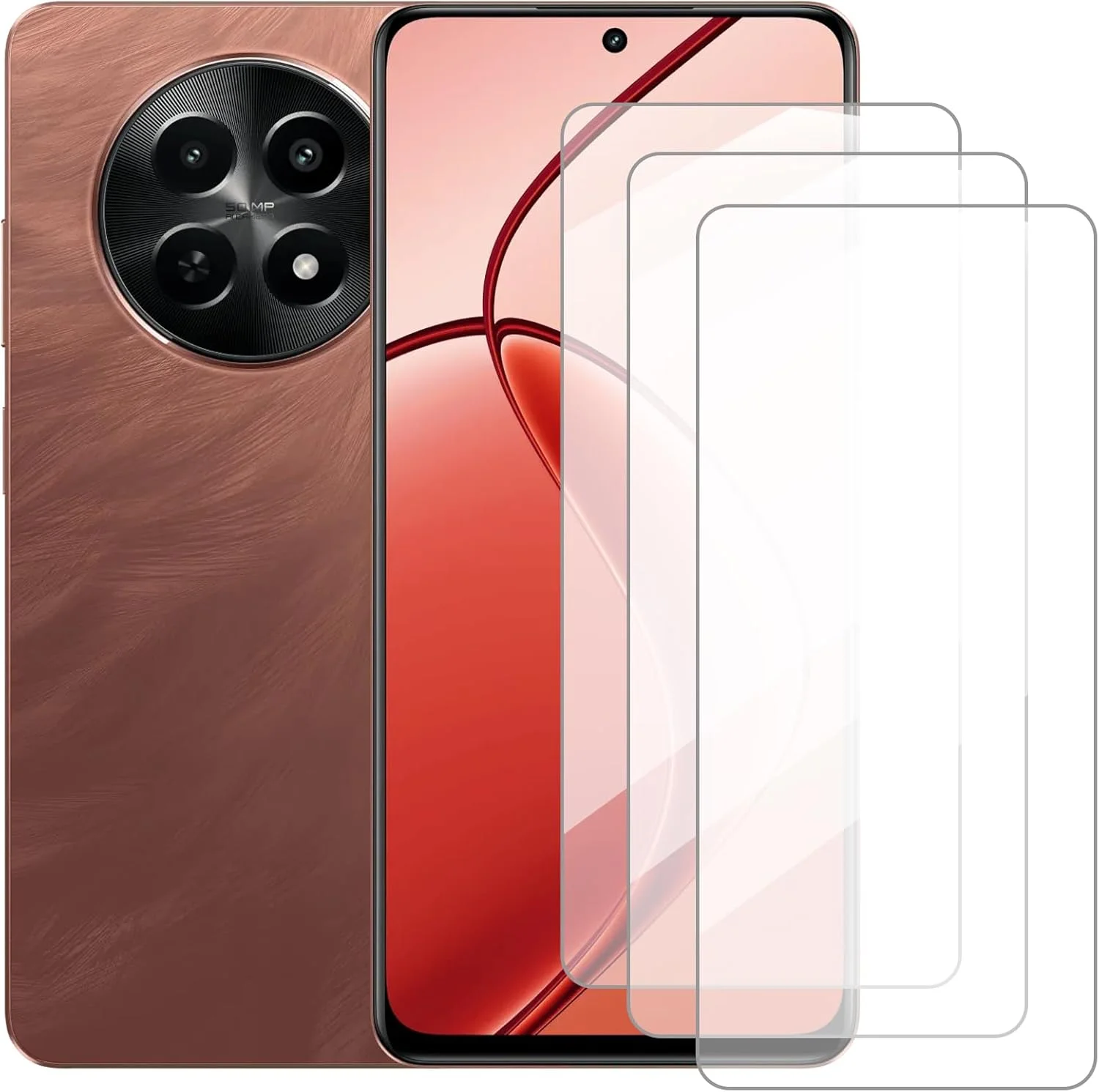 محافظ صفحه نمایش دامولون سازگار با Realme C65 5G RMX3997 (6.67 اینچ) [بسته 3 عددی] محافظ صفحه نمایش شیشه ای تمپر شده مناسب برای Realme C65 5G RMX3997