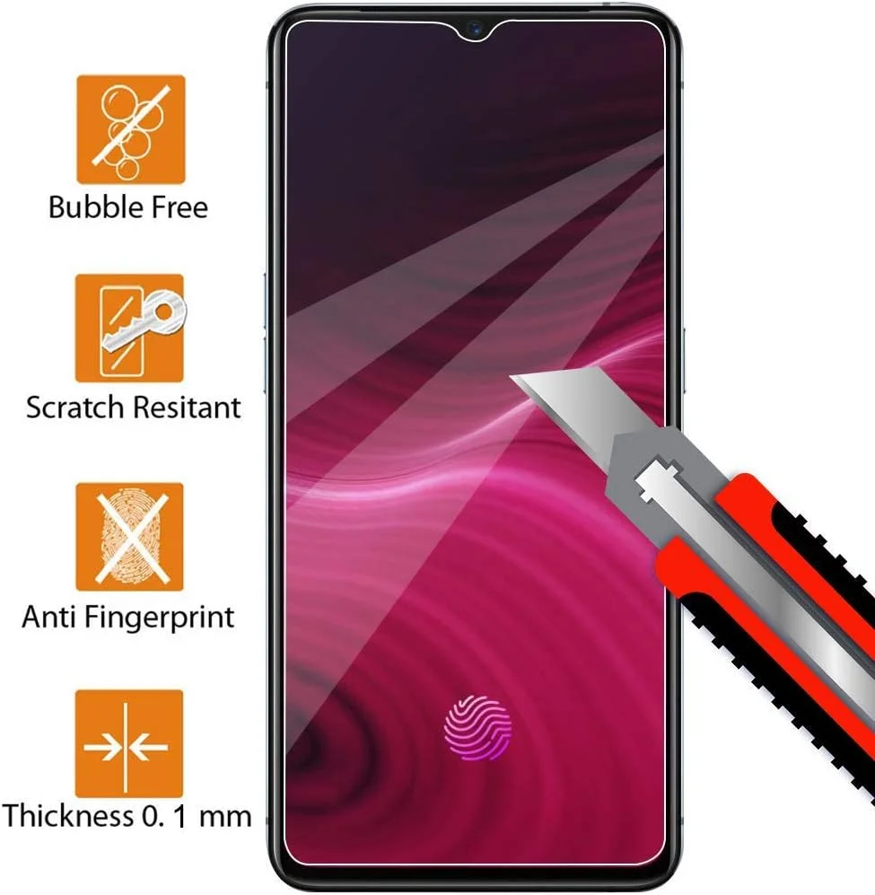 محافظ صفحه نمایش [2 عددی] XINKOE برای Realme X2 Pro، محافظ صفحه نمایش شیشه ای حرارت دیده ممتاز فوق العاده باریک HD 2.5D Pro-Fit