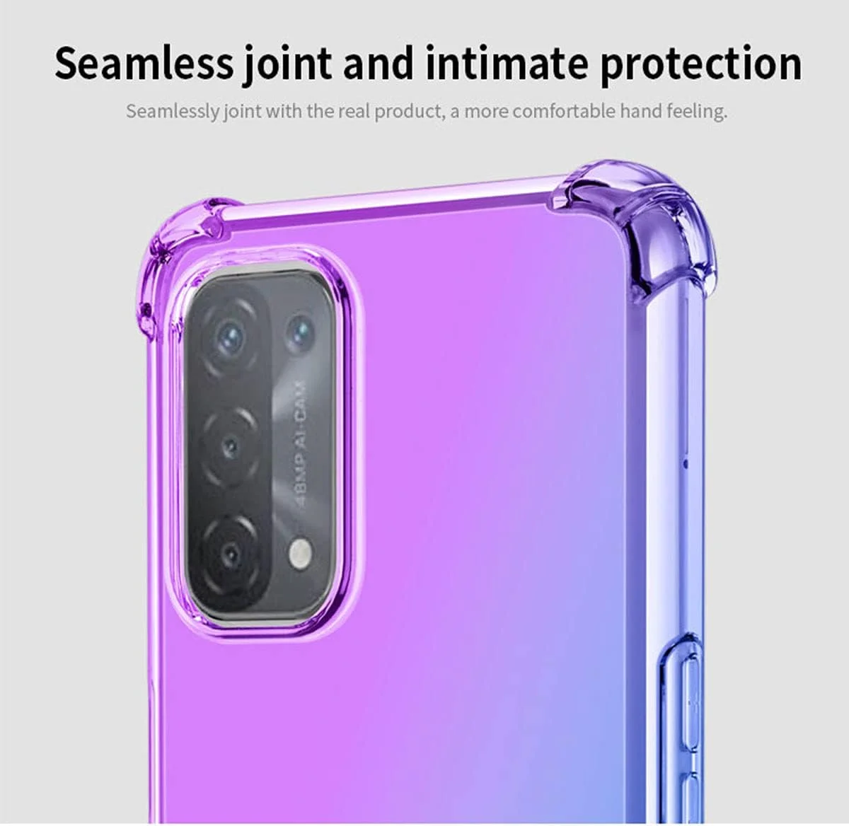 کاور TPU گرادیانی WBWONE برای گوشی Realme 12 Pro / 12 Pro+ Plus 5G به همراه 2 محافظ صفحه شیشه ای حرارت دیده، کاور محافظ سیلیکونی نرم TPU ضد خش و مقاوم در برابر ضربه (بنفش آبی)