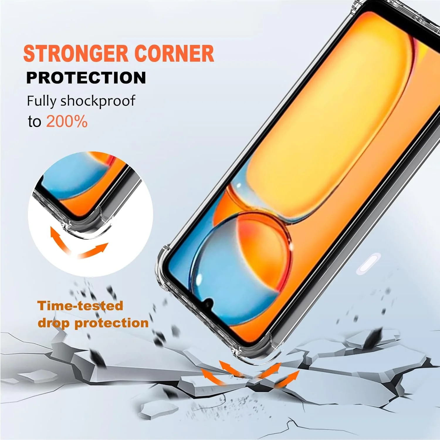 کاور LYJERRY Realme C65 و کاور پنجره شیشه ای Realme C65، قاب ضد ضربه به همراه محافظ شیشه ای تمپرد Realme C65، فیلم محافظ، شفاف