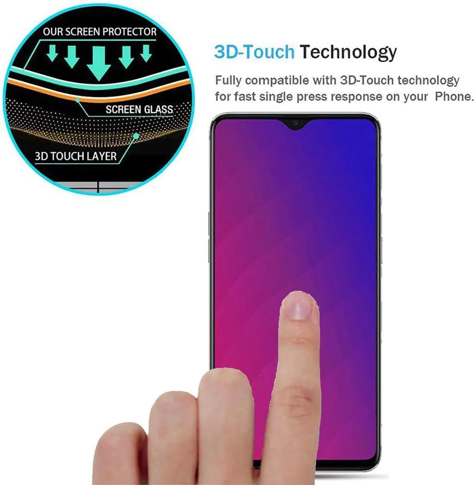 بسته 3 عددی محافظ صفحه نمایش شیشه ای کامل 9D MIBQM، برای گوشی های OPPO Realme 1 2 3 U1 C1 2019 با سختی 9H، فیلم محافظ برای Realme 3 2 PRO 2Pro 3Pro و Realme C1 2019