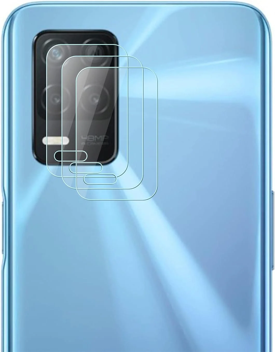 محافظ لنز دوربین AYSOW برای REALME V13 5G، فیلم لنز شیشه ای سخت شده HD ضد اثر انگشت/ضد خش، بدون حباب، نصب آسان، سختی 9H، محافظ دوربین برای REALME V13 5G [بسته 3 عددی]