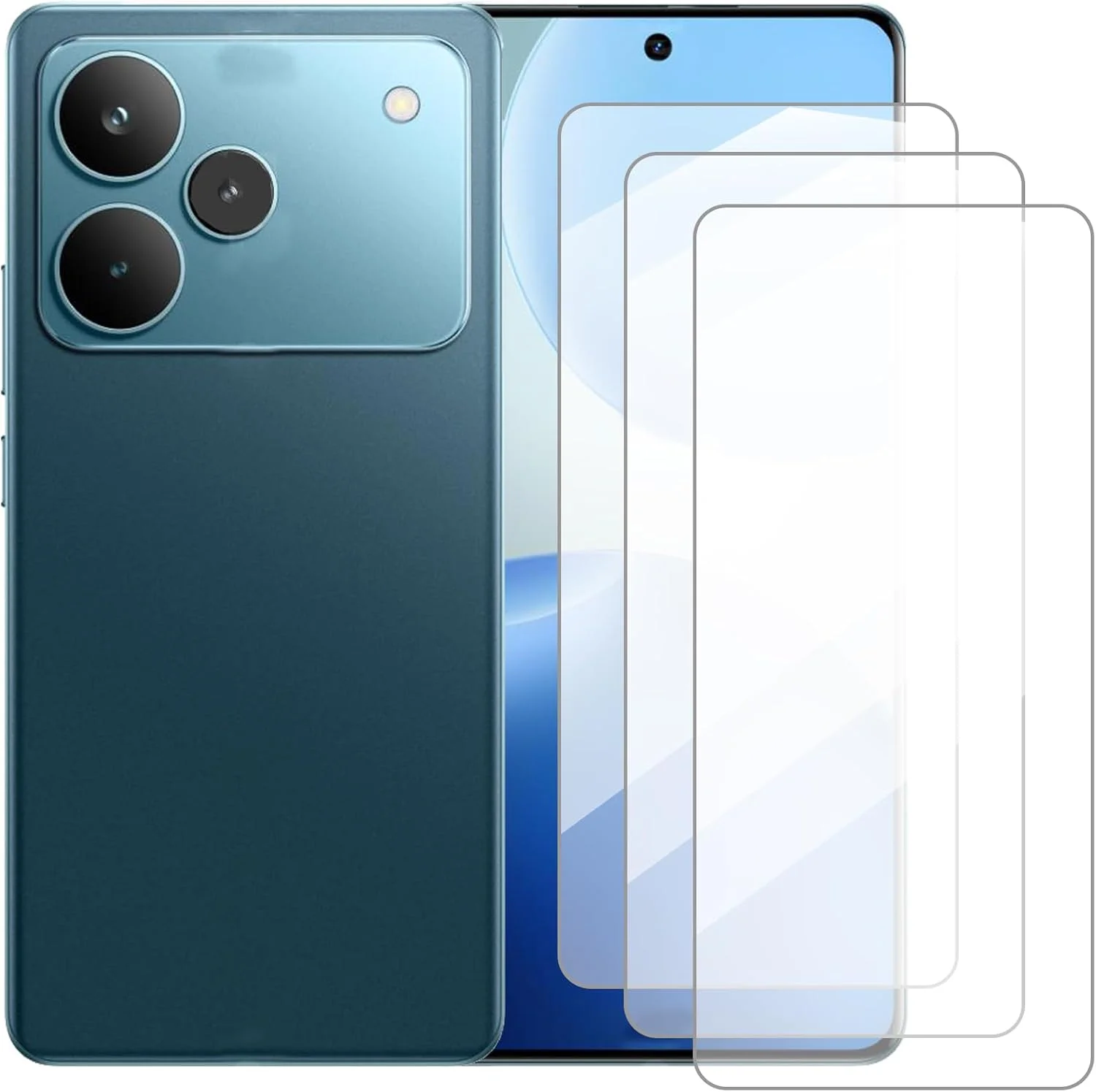 محافظ صفحه نمایش دامولون سازگار با Realme P4 Pro 5G (6.8 اینچ) [بسته 3 عددی] محافظ صفحه شیشه ای مناسب برای Realme P4 Pro 5G، فیلم محافظ شیشه ای حرارت دیده