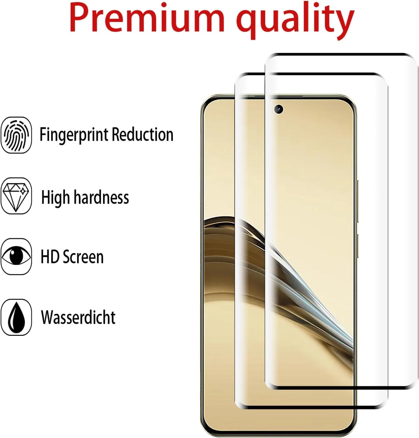 GMUJIAO [بسته 2+2 عددی] سازگار با Realme 13 Pro شامل محافظ صفحه نمایش شیشه ای حرارت دیده و محافظ لنز دوربین، فیلم شیشه ای حرارت دیده تمام صفحه HD [ضد خرد شدن] - مشکی