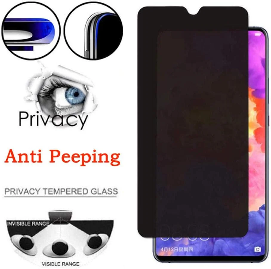 محافظ صفحه نمایش حریم خصوصی شیشه ای حرارت دیده MIBQM بسته 3 عددی، برای OPPO Realme 6 5 X50 Pro Find X2 Pro ضد دید دزدکی، فیلم برای OPPO Realme X3 C3 X2 XT برای OPPO Realme 5