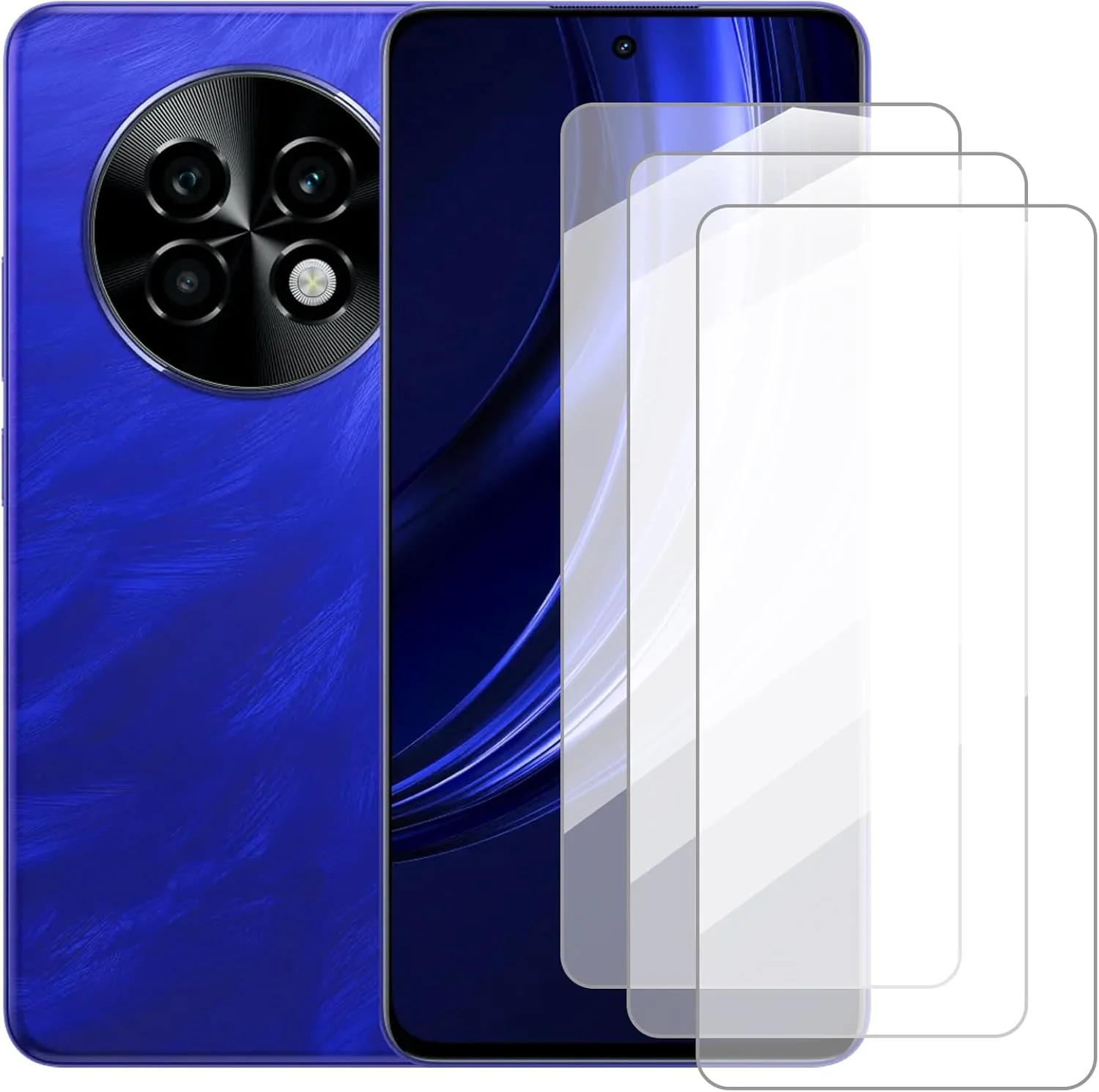 محافظ صفحه نمایش دامولون سازگار با Realme P1 Speed 5G (6.67 اینچ) [بسته 3 عددی] محافظ صفحه نمایش شیشه ای حرارت دیده مناسب برای Realme P1 Speed 5G