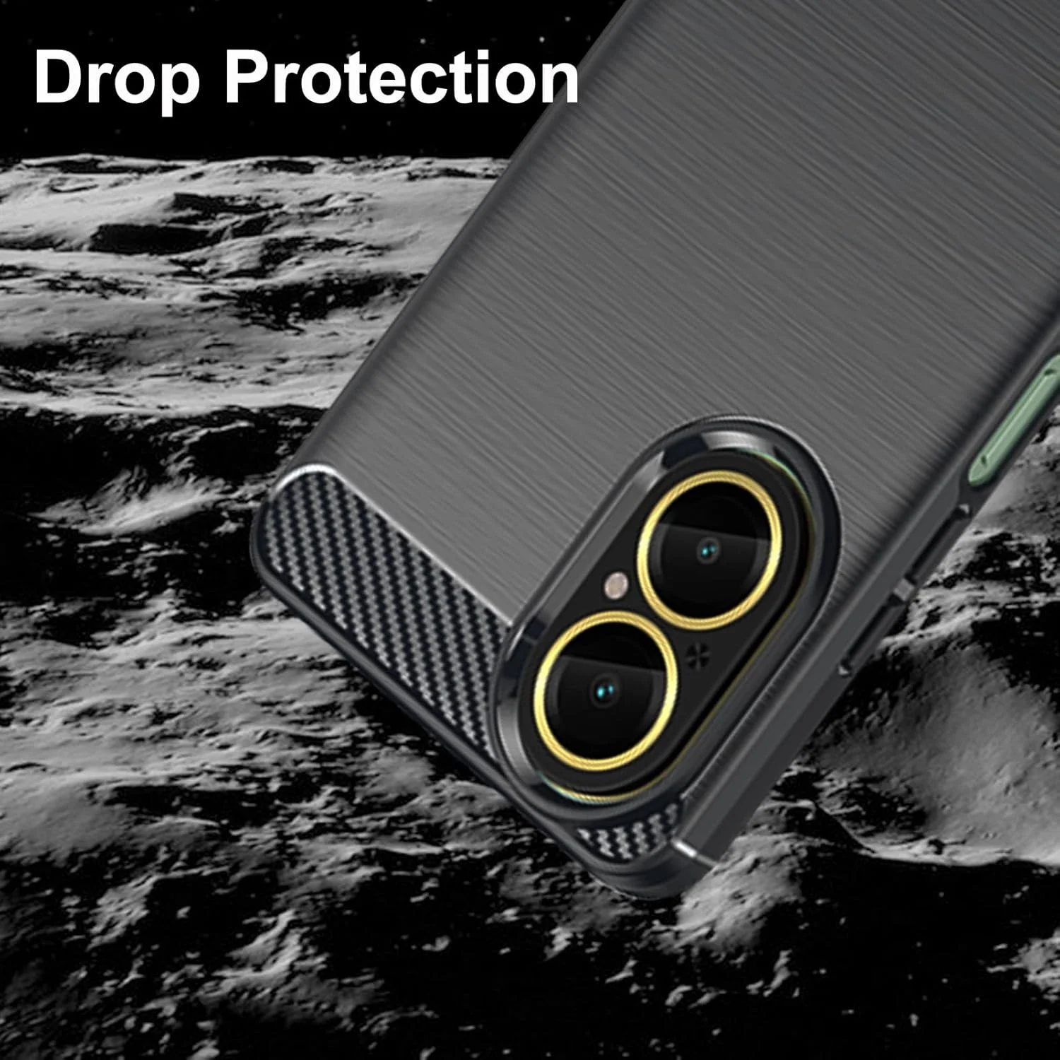 کاور کاناپیکا برای گوشی ریلمی C67 4G به همراه 2 عدد محافظ صفحه نمایش شیشه ای، کاور فوق العاده نازک [طرح فیبر کربن] [ضد ضربه] کاور محافظ سبک وزن گوشی موبایل