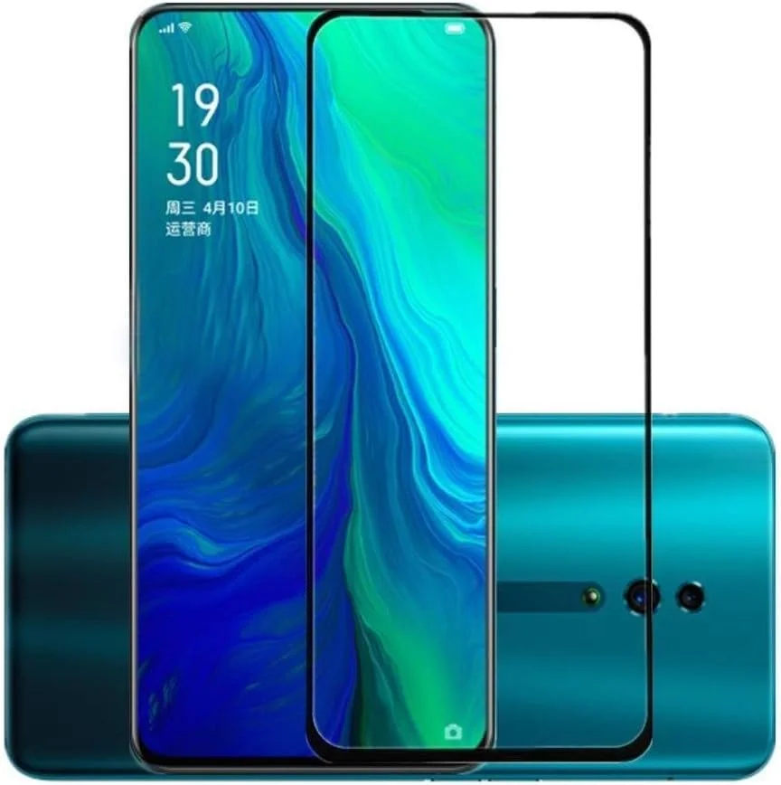 محافظ صفحه نمایش شیشه ای حرارت دیده با پوشش چسب کامل 9D مناسب برای OPPO Reno R19 C1 AX5 AX7 و OPPO Realme U1 2 Pro (بسته 3 عددی)