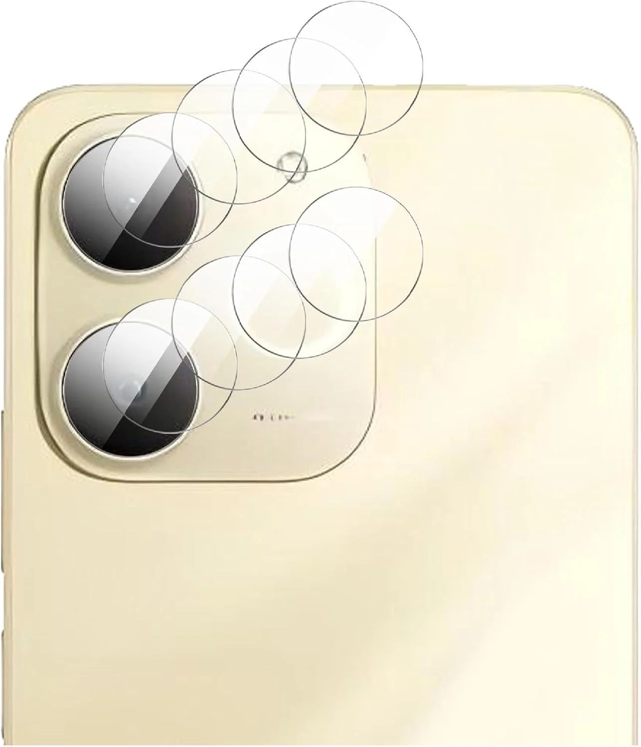 محافظ لنز دوربین عقب جی او پی یو ای سازگار با Realme Note 70T، شیشه حرارت دیده HD، 4 عدد [مقاوم در برابر خراش] محافظ دوربین شیشه ای برای Realme Note 70T