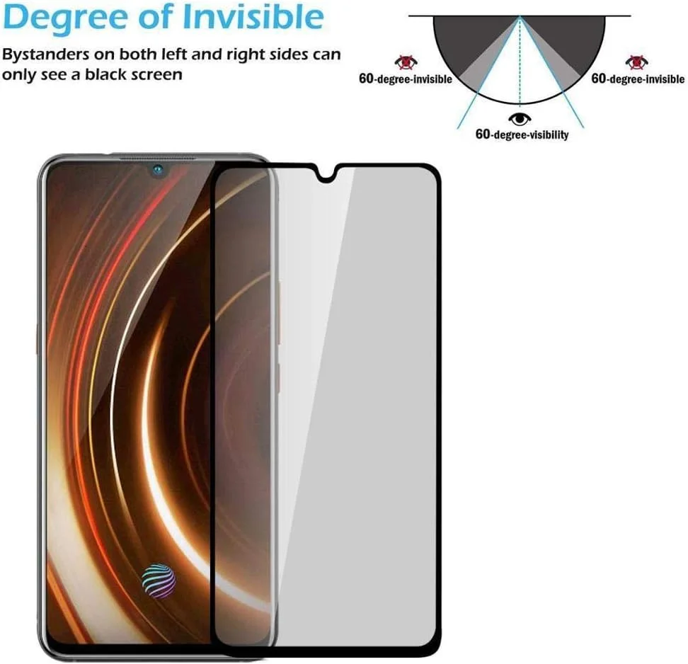 بسته 3 عددی محافظ صفحه نمایش حریم خصوصی MIBQM از جنس شیشه حرارت دیده برای گوشی های OPPO Realme 1 2 5 3 Pro C1، محافظ ضد جاسوسی برای OPPO Realme 2