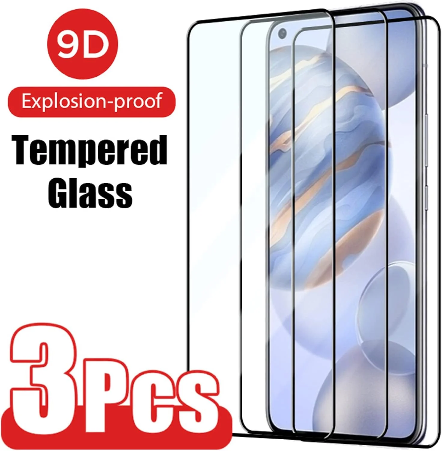 Woowin Pack of 3 tempered glass, for Realme 7 6 Pro 6 7 5G 7i X2 Pro X3 X7 X50 5G XT screen protector, for Realme X50 Pro 5G