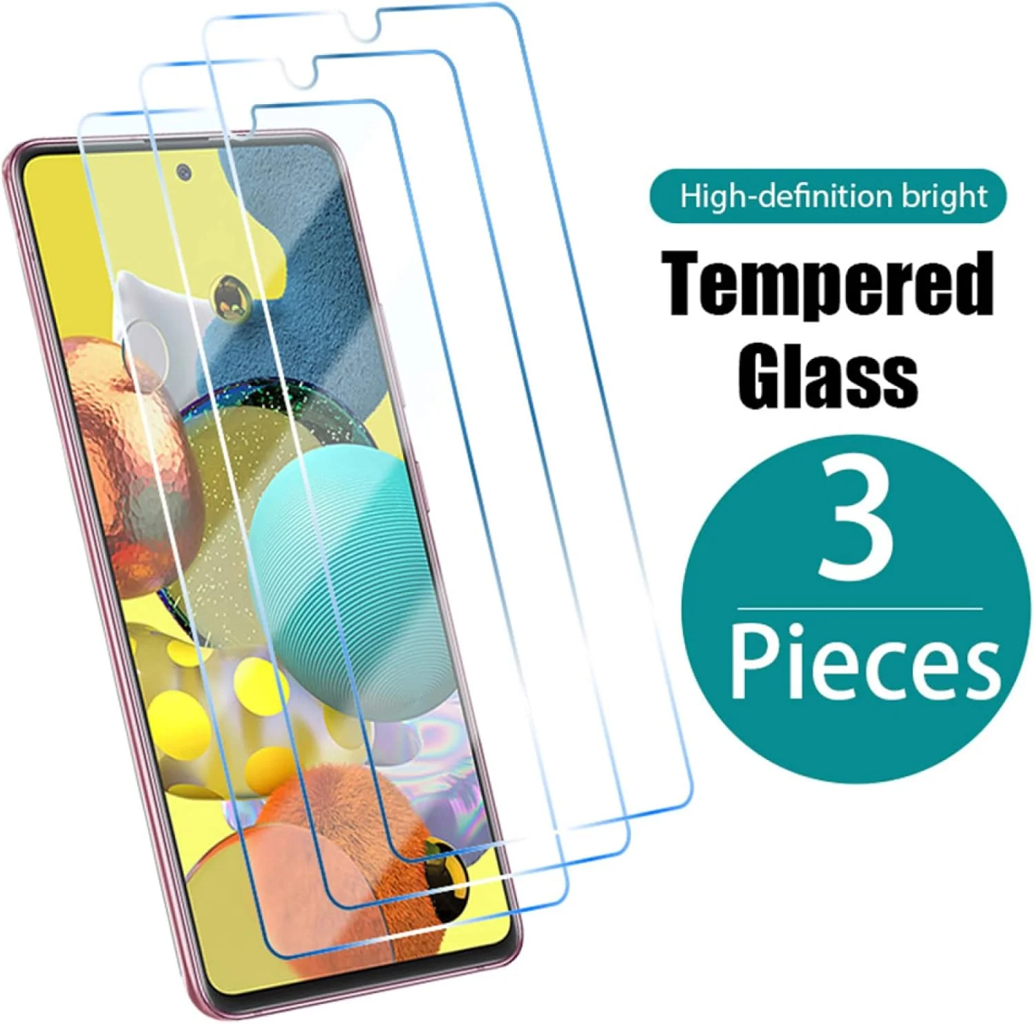 Woowin Pack of 3 tempered glass, for Realme 8 7 6 X2 X7 5 Pro 5G protective glass, for Realme 7 Pro