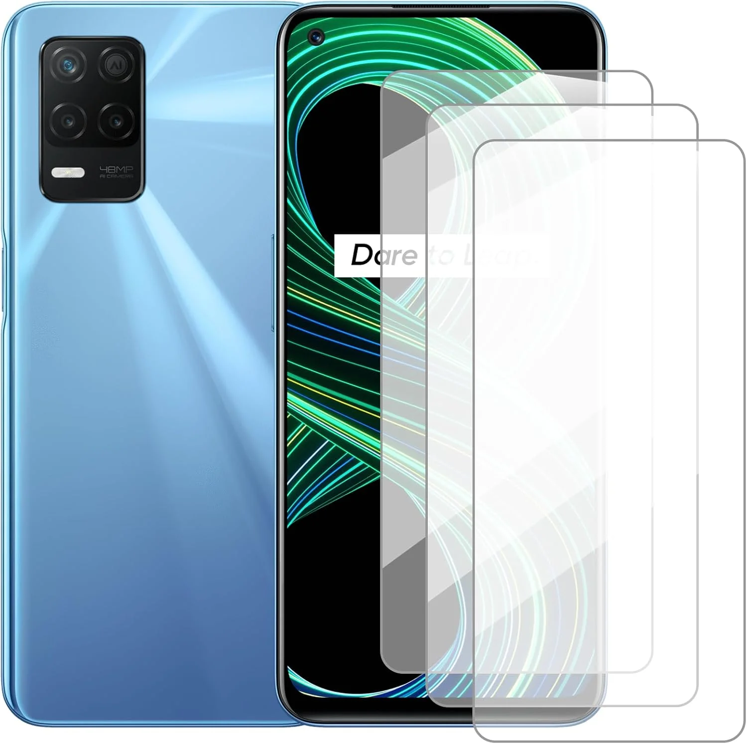 محافظ صفحه نمایش شیشه ای دمولونگ Realme V13 5G (6.5 اینچ) [بسته 3 عددی] سازگار با Realme Q3i 5G، فیلم محافظ شیشه ای حرارت دیده