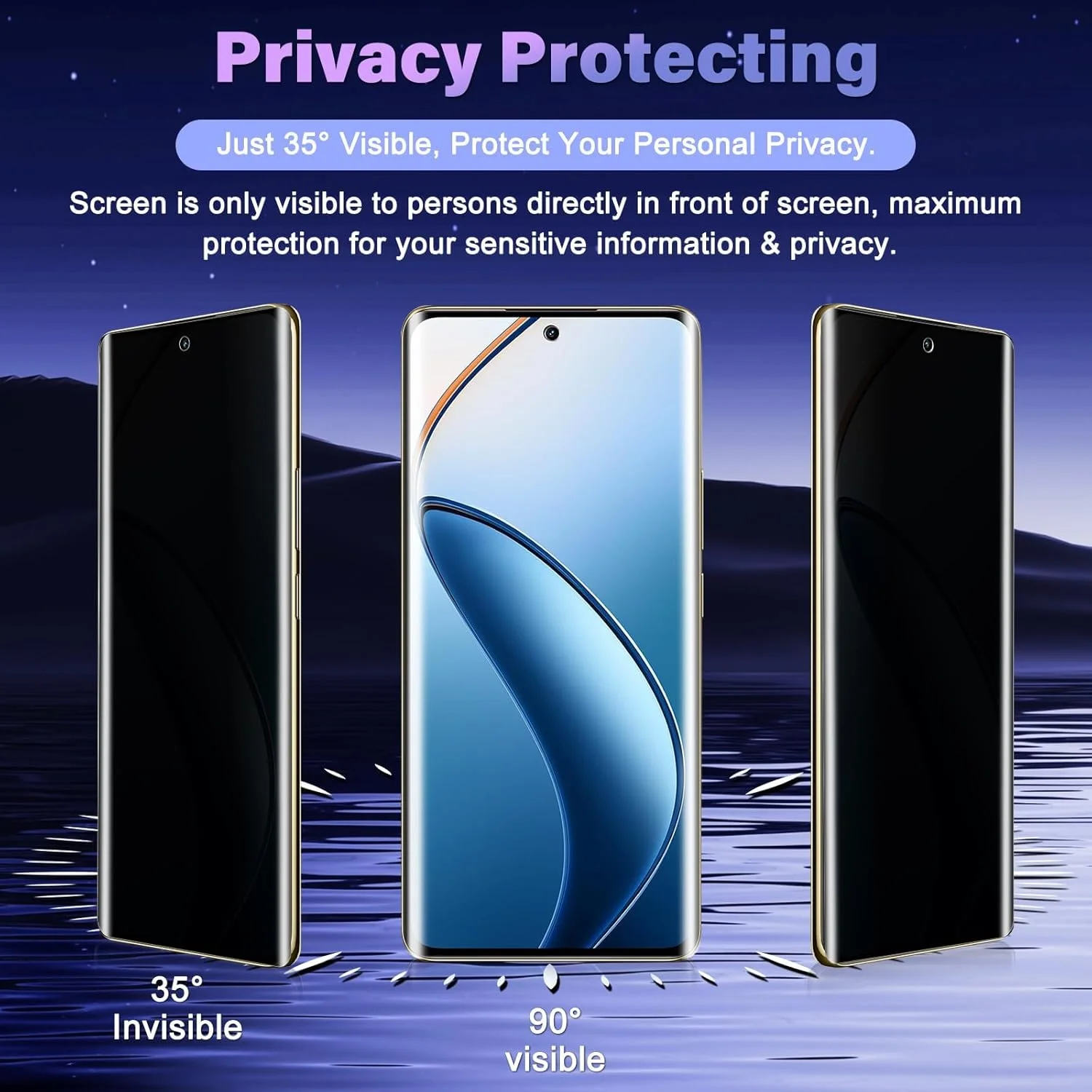 محافظ صفحه نمایش حریم خصوصی MokaZii برای Realme 12 Pro Plus، [2+2 عدد] محافظ صفحه نمایش حریم خصوصی و محافظ دوربین فیلم شیشه ای تمپر شده، محافظ صفحه نمایش حریم خصوصی فیلم TPU انعطاف پذیر برای Realme 12 Pro