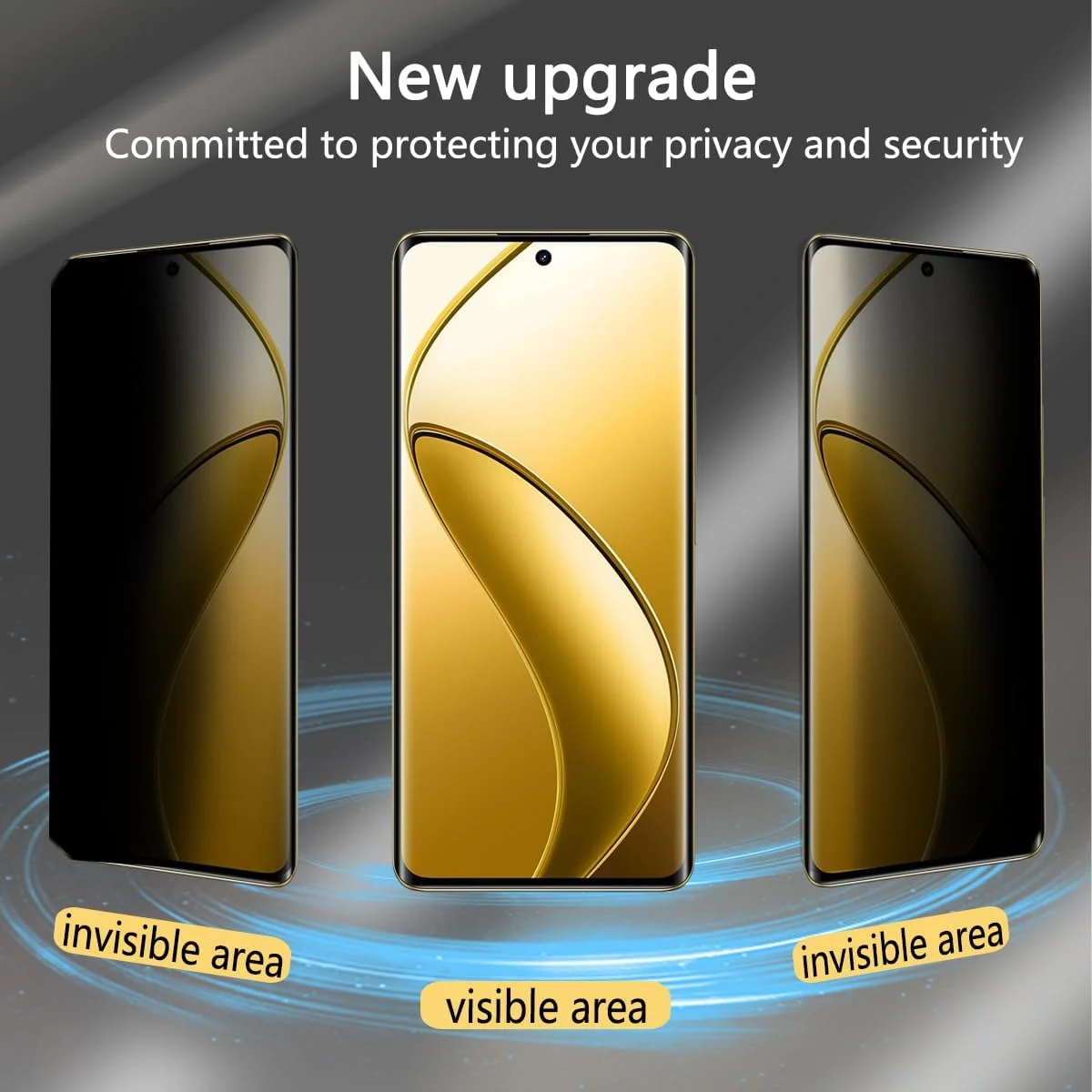 محافظ صفحه نمایش حریم خصوصی Phlleyaa برای Realme 12 Pro، فیلم TPU انعطاف پذیر 1 عدد + محافظ دوربین پشتی 1 عدد، نصب آسان بدون حباب برای شیشه حرارت دیده Realme 12 Pro