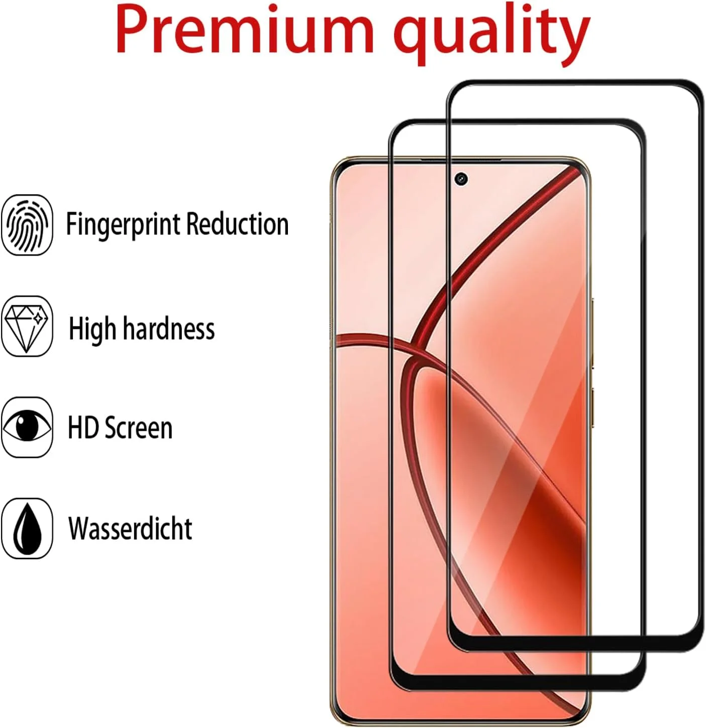 GMUJIAO [بسته 2+2 عددی] سازگار با Realme P1، شامل محافظ صفحه نمایش شیشه ای حرارت دیده و محافظ لنز دوربین، محافظ شیشه ای حرارت دیده [بدون حباب] [شفافیت HD] - مشکی