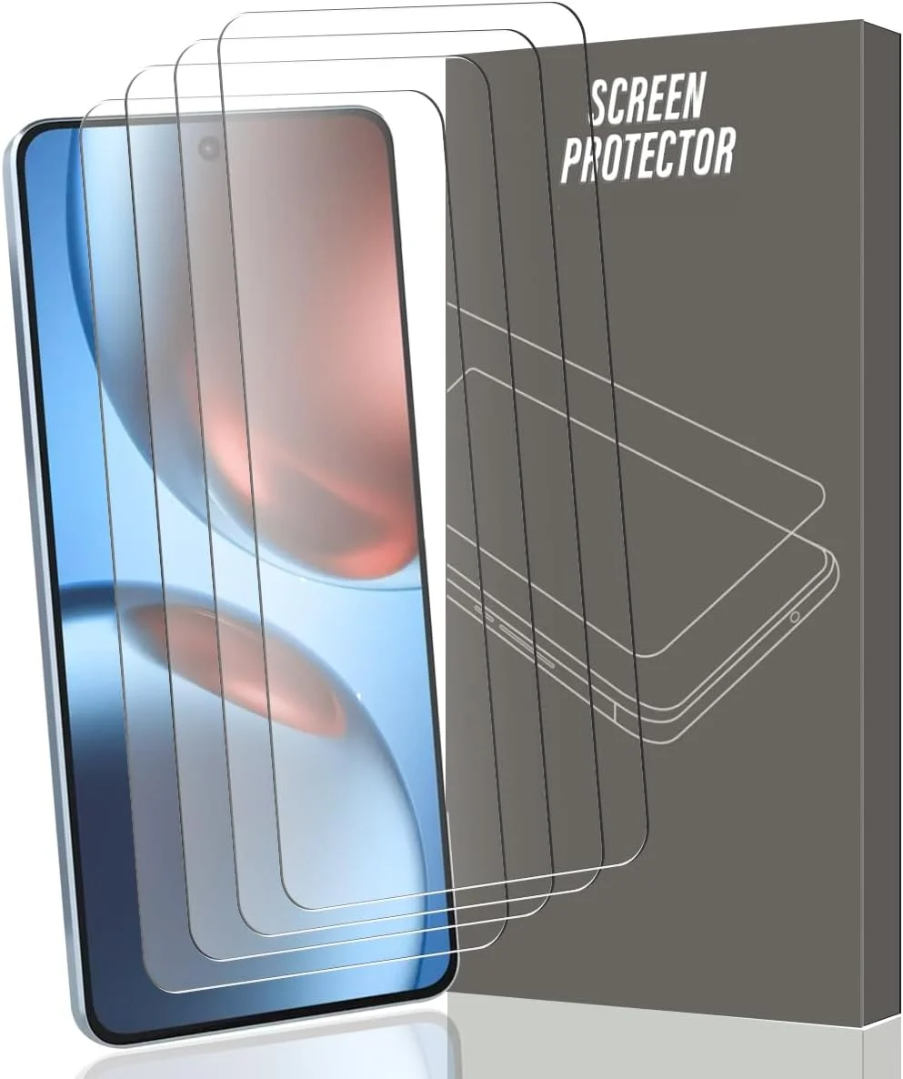 محافظ صفحه نمایش شیشه ای تمپرد Gelaasso بسته 4 عددی برای Realme GT 7/GT 7T 5G - شیشه با سختی 9H ضد خش - HD فوق العاده شفاف