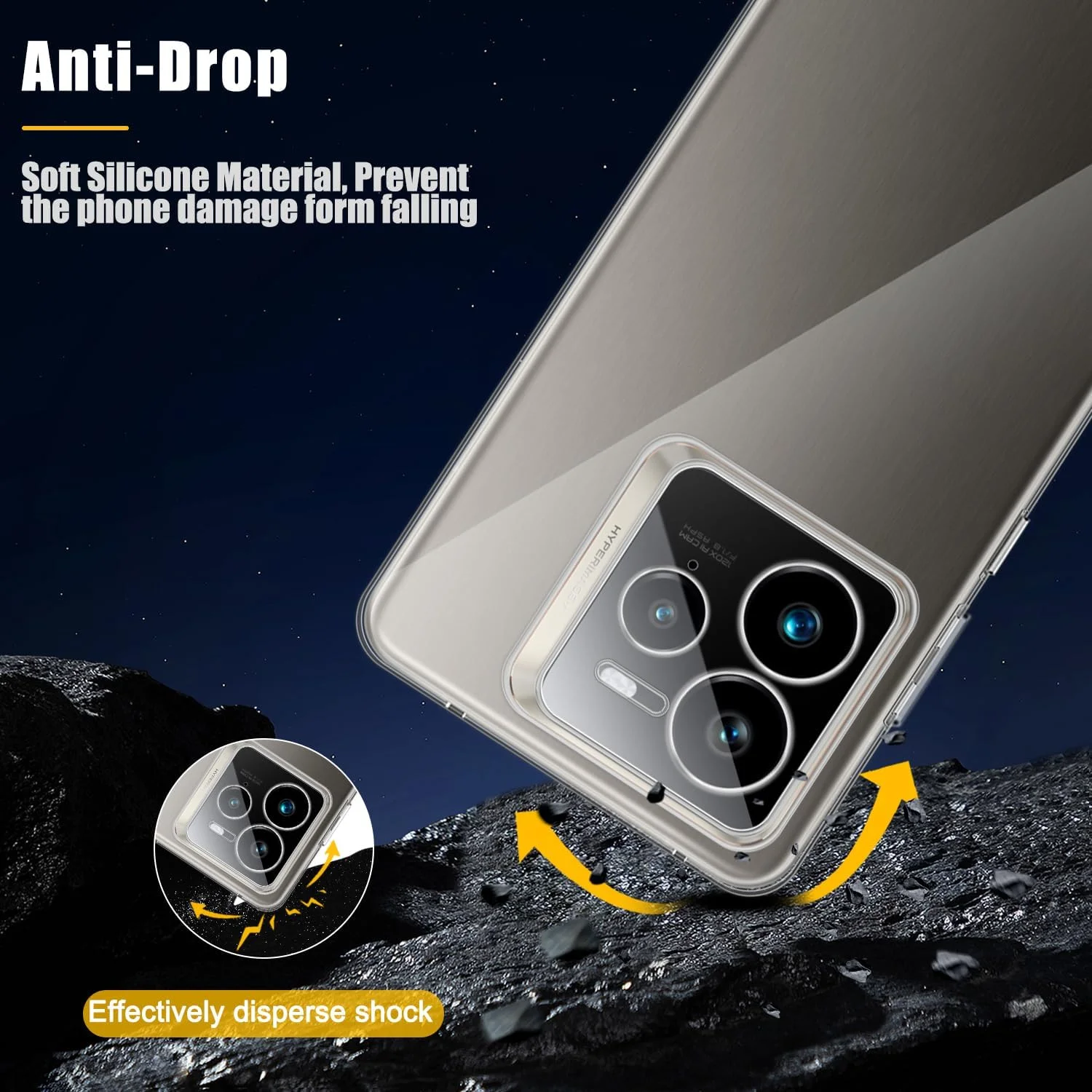 کاور سیلیکونی Holilo به همراه محافظ صفحه نمایش برای Realme GT 7 Pro، شیشه حرارت دیده HD با سختی 9H، کاور موبایل باریک و نرم مقاوم در برابر خراش