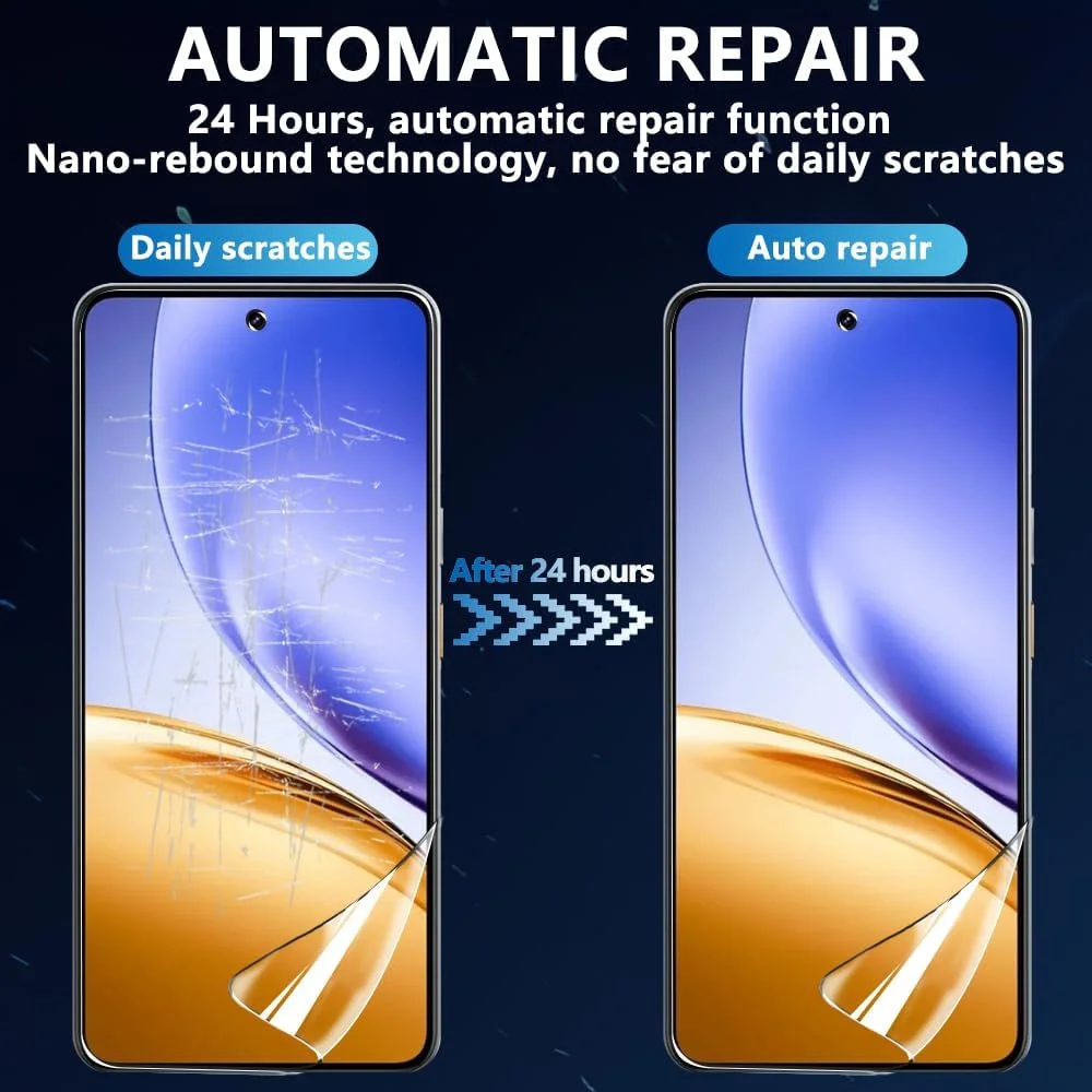 محافظ صفحه نمایش TPU نرم Teenrpov (3+2 تکه) برای Realme 14 5G/Realme 14T [غیر شیشه ای] + محافظ لنز دوربین شیشه ای، محافظ صفحه نمایش ضد خش HD برای Realme 14 5G/Realme 14T