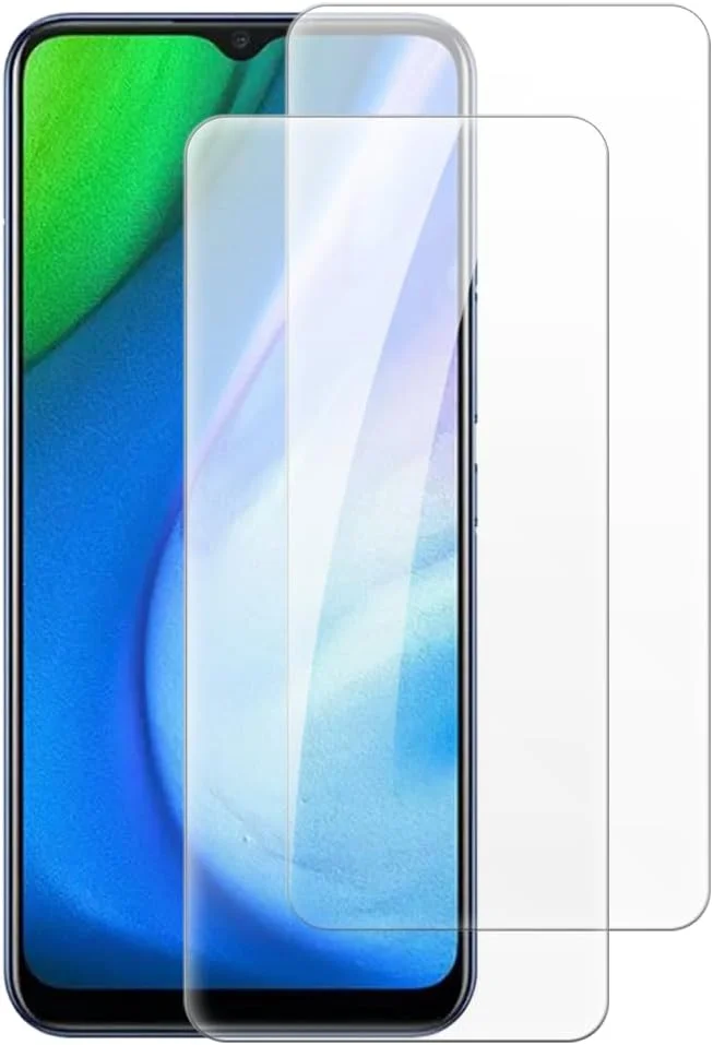 شاین تایم [بسته 2 عددی] محافظ صفحه نمایش شیشه ای حرارت دیده سازگار با OPPO Realme Q2i 5G RMX2200 (6.5 اینچ)، شفاف HD ضد خش بدون حباب، سازگار با قاب
