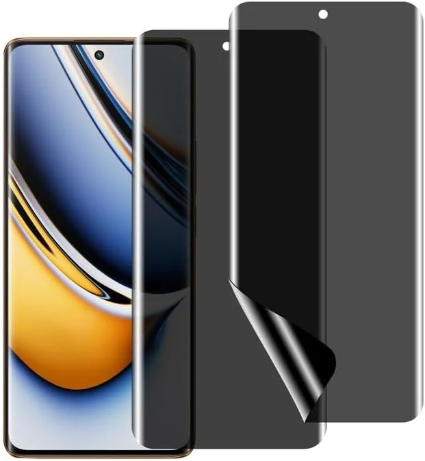 محافظ صفحه نمایش هیدروژل حریم خصوصی chejuza برای تلفن های همراه، Realme 10 pro+/11 pro/11 pro+ [بسته 2 عددی] پوشش کامل فیلم TPU ضد جاسوسی محافظ صفحه نمایش HD (نه شیشه حرارت دیده)