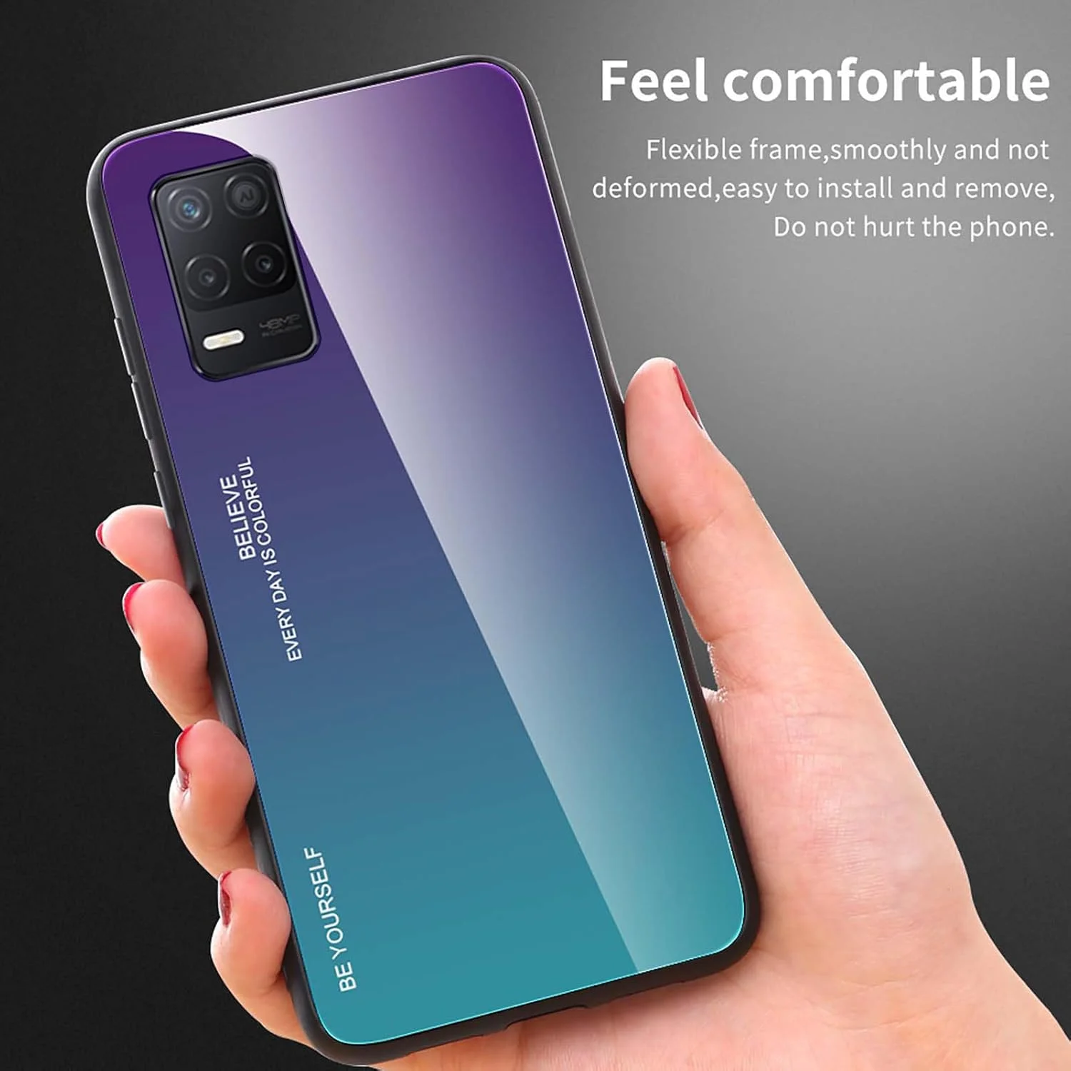 کاور شیشه ای گرادیانی WEIOU برای گوشی Realme 8 5G / Realme Narzo 30 5G، قاب پشتی شیشه ای مقاوم در برابر خش و فریم TPU سیلیکونی ضد ضربه - 1 کاور شیشه ای گرادیانی WEIOU برای گوشی Realme 8 5G / Realme Narzo 30 5G، قاب پشتی شیشه ای مقاوم در برابر خش و فریم TPU سیلیکونی ضد ضربه - 1
