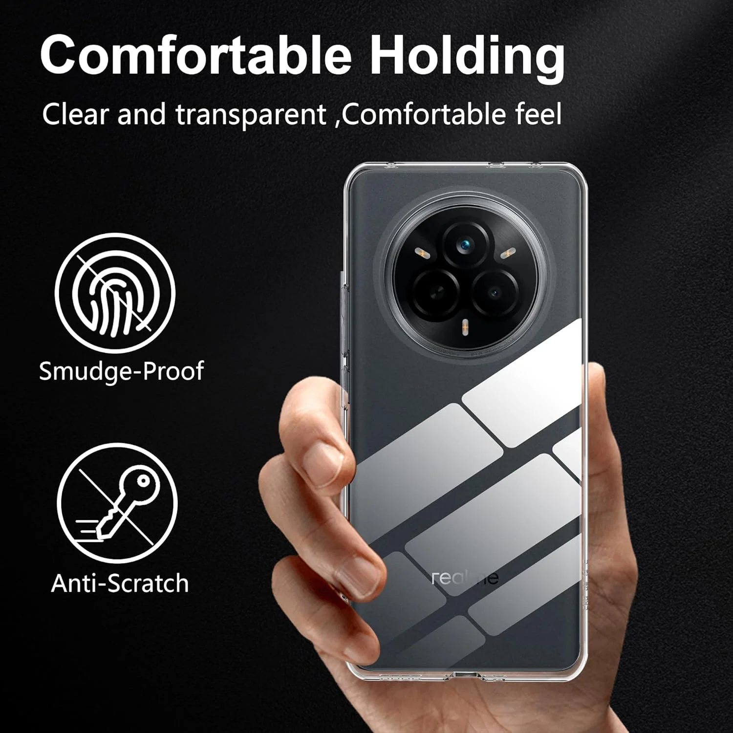 قاب محافظ گوشی سازگار با Realme 14 Pro، یک عدد محافظ صفحه نمایش شیشه ای حرارت دیده سه بعدی، محافظت از دوربین، قاب محافظ فوق العاده نازک، قاب گوشی موبایل سیلیکونی TPU نرم شفاف