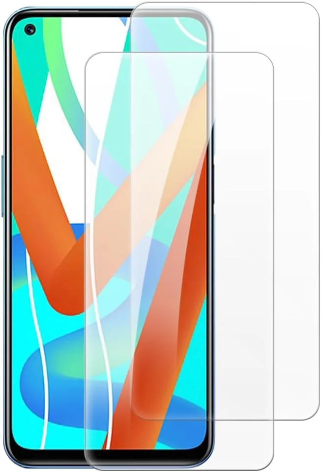 Shantime [بسته 2 عددی] محافظ صفحه نمایش شیشه ای حرارت دیده سازگار با OPPO Realme V13 5G (6.5 اینچ)، HD شفاف ضد خش بدون حباب، سازگار با قاب