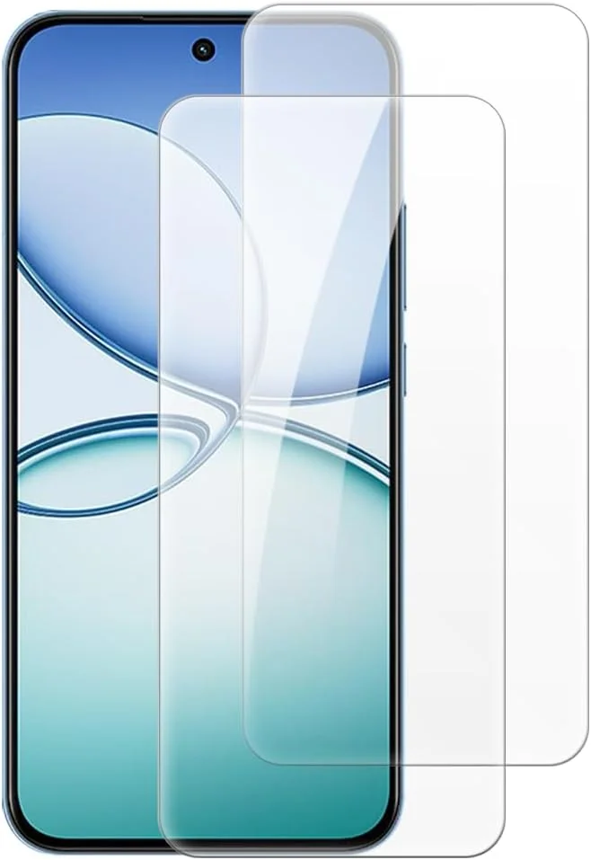 شاین تایم [بسته 2 عددی] محافظ صفحه نمایش شیشه ای حرارت دیده سازگار با OPPO Realme 15T 5G RMX5111 RMX5112 (6.57 اینچ)، HD شفاف ضد خش بدون حباب، سازگار با قاب