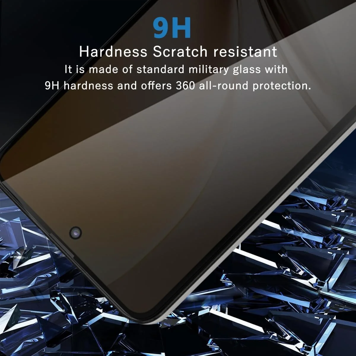 محافظ صفحه نمایش حریم خصوصی Rnnmeeko (1+2 تکه) برای Realme 14 5G / Realme 14T شیشه حرارت دیده + محافظ دوربین، سختی 9H، ضد خش، بدون حباب، محافظ صفحه نمایش ضد جاسوسی
